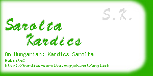 sarolta kardics business card